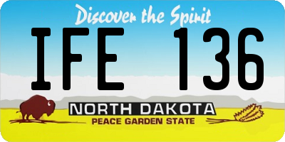 ND license plate IFE136