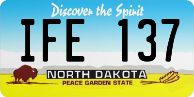 ND license plate IFE137