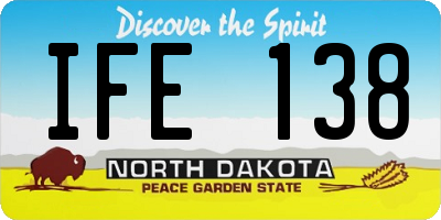 ND license plate IFE138