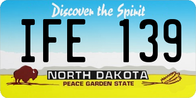 ND license plate IFE139