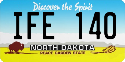 ND license plate IFE140