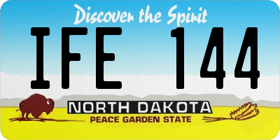ND license plate IFE144