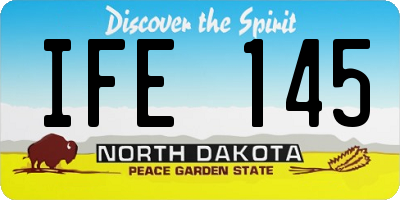 ND license plate IFE145