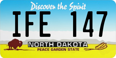 ND license plate IFE147
