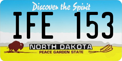ND license plate IFE153