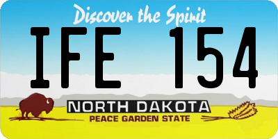 ND license plate IFE154