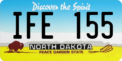 ND license plate IFE155
