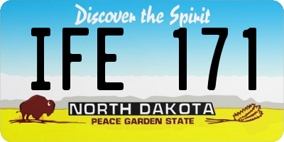ND license plate IFE171