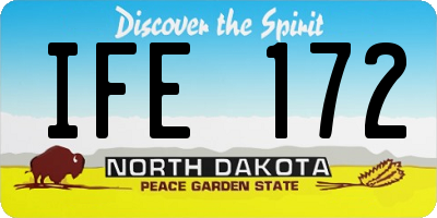 ND license plate IFE172