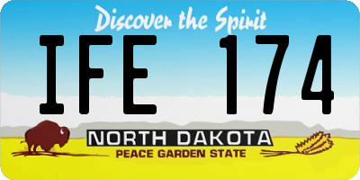 ND license plate IFE174