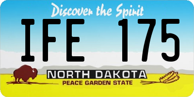 ND license plate IFE175