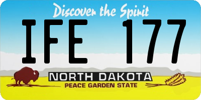 ND license plate IFE177