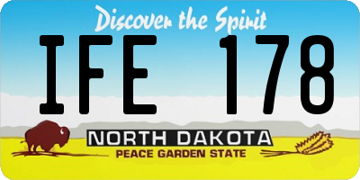 ND license plate IFE178