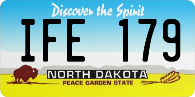ND license plate IFE179