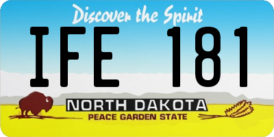 ND license plate IFE181