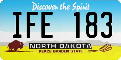 ND license plate IFE183