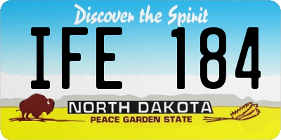 ND license plate IFE184