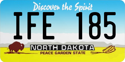 ND license plate IFE185
