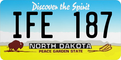 ND license plate IFE187