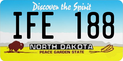 ND license plate IFE188