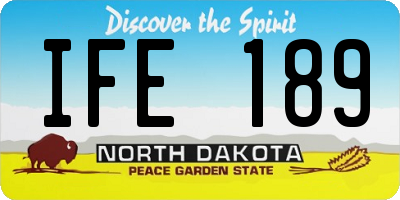 ND license plate IFE189