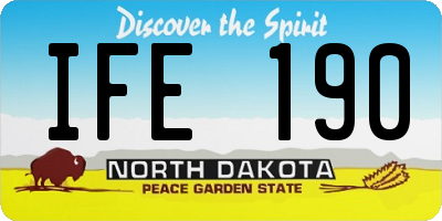 ND license plate IFE190