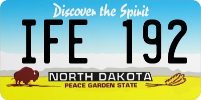 ND license plate IFE192