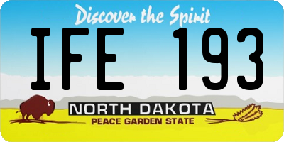 ND license plate IFE193
