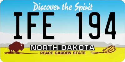 ND license plate IFE194