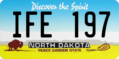 ND license plate IFE197