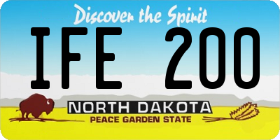ND license plate IFE200