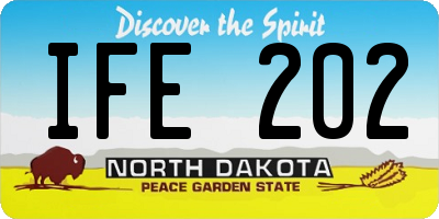 ND license plate IFE202