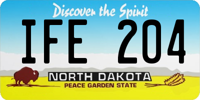 ND license plate IFE204