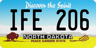 ND license plate IFE206
