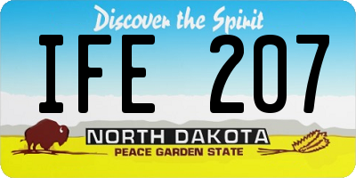 ND license plate IFE207