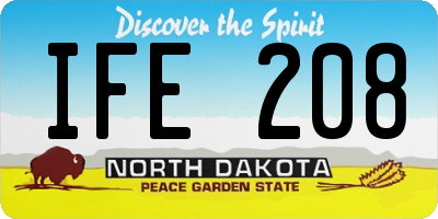 ND license plate IFE208