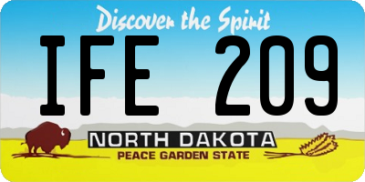 ND license plate IFE209