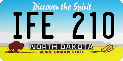 ND license plate IFE210