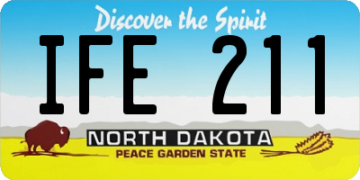 ND license plate IFE211