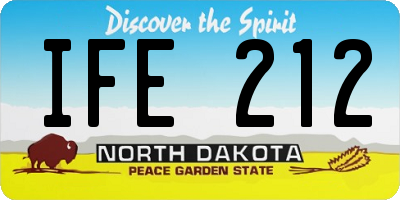 ND license plate IFE212