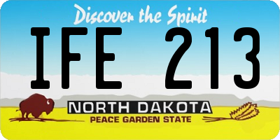 ND license plate IFE213