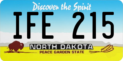 ND license plate IFE215