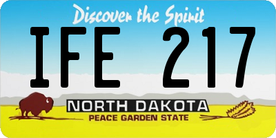 ND license plate IFE217