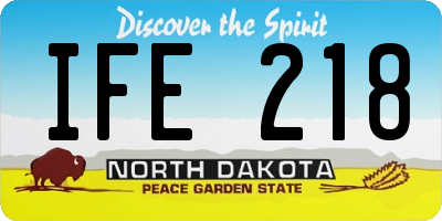 ND license plate IFE218