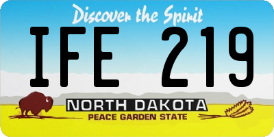 ND license plate IFE219