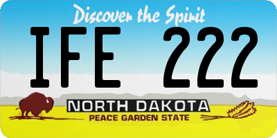 ND license plate IFE222