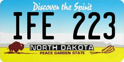 ND license plate IFE223
