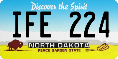 ND license plate IFE224