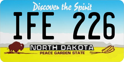 ND license plate IFE226