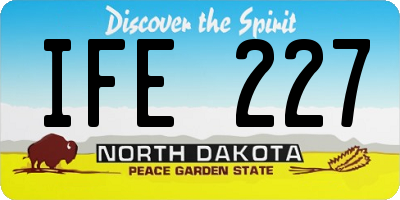 ND license plate IFE227